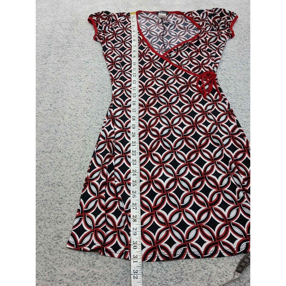 Taboo Vintage Mini Dress Made in USA Small Red Black Geometric‎ Gothic Emo Y2K - Picture 9 of 16